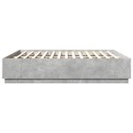 vidaXL Cadre de lit avec lumières LED gris béton 200x200 cm