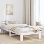 vidaXL Cadre de lit Blanc 90 x 190 cm Bois de pin massif
