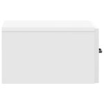 vidaXL Cabinet de chevet mural Blanc brillant 34 5 x 33 x 20 cm