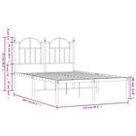 vidaXL Cadre de lit métal sans matelas et tête de lit blanc 120x200 cm