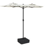 vidaXL Parasol de jardin à double tête blanc sable 316x145 cm