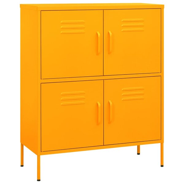 vidaXL Armoire de rangement Jaune moutarde 80x35x101 5 cm Acier
