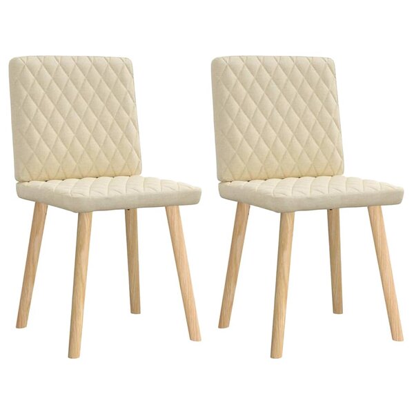 vidaXL Chaises à manger lot de 2 crème tissu