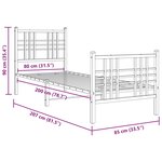 vidaXL Cadre de lit métal sans matelas avec pied de lit noir 80x200 cm