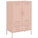 vidaXL Buffet haut rose 68x39x101 5 cm acier