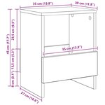 vidaXL Étagère à magazines 2 Pièces Chêne fumé 35 x 30 x 45 cm