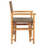 vidaXL Chaise de directeur Marron et taupe Bois de teck massif