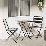 vidaXL Ensemble bistrot 3 Pièces Anthracite Acier
