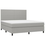 vidaXL Sommier à lattes de lit et matelas et LED Gris clair 180x200 cm