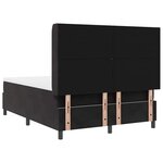 vidaXL Lit à ressorts avec matelas Noir 140 x 200 cm Velours