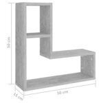 vidaXL Étagères murales 2 Pièces gris béton 50x15x50 cm bois d'ingénierie