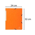 Chemise à élastiques sans Rabats carton 400g 24x32 cm Orange EXACOMPTA