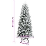 vidaXL Sapin de Noël artificiel avec neige floquée 210 cm PVC et PE