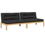 vidaXL Canapés centraux palette de jardin 2Pièces et coussins bois acacia