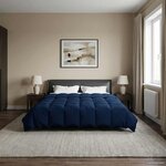 vidaXL Duvet d'hiver Matelassé Bleu foncé 200 x 220 cm Microfibre