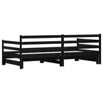 vidaXL Lit de jour avec lit gigogne noir 80x200 cm bois de pin massif