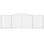 vidaXL Paniers à gabions arqués 7 Pièces 400x30x120/140 cm Fer galvanisé