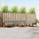 vidaXL Ensemble de canapés d'extérieur 9 Pièces Gris Naturel et Clair