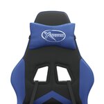 vidaXL Chaise de jeu Noir et bleu Similicuir
