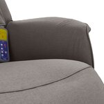 vidaXL Fauteuil inclinable de massage avec repose-pieds taupe tissu