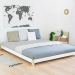 Lit double TATAMI 180 x 200 naturel et blanc