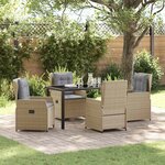 vidaXL Ensemble de salle à manger pour jardin 5 Pièces Beige polyrotin