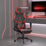 vidaXL Chaise de jeu de massage avec repose-pied Noir&Rouge Similicuir