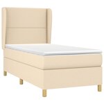 vidaXL Sommier à lattes de lit avec matelas Crème 90x200 cm Tissu
