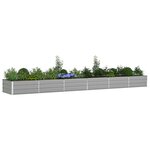 vidaXL Jardinière Gris clair 195 x 100 x 45 cm Acier galvanisé