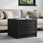 vidaXL Table basse avec tiroir Noir 49 x 50 x 37 cm Bois d'ingénierie