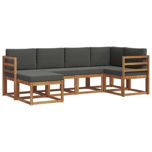vidaXL Ensemble de canapés d'extérieur 6 pc Naturel et Anthracite