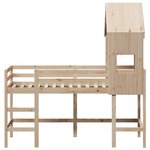vidaXL Lit superposé et échelle et toit 90x190 cm bois de pin massif