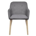 vidaXL Chaises à manger lot de 4 gris clair tissu et chêne massif