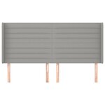 vidaXL Tête de lit avec oreilles Gris clair 183x16x118/128 cm Tissu