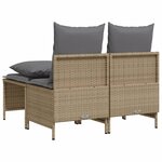 vidaXL Salon de jardin avec coussins 4 Pièces beige résine tressée