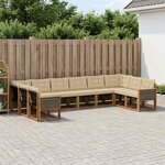 vidaXL Ensemble de canapés d'extérieur 10 Pièces Naturel et Beige