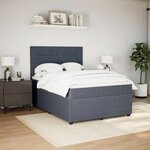 vidaXL Sommier à lattes de lit et matelas Gris foncé 160x200cm Velours
