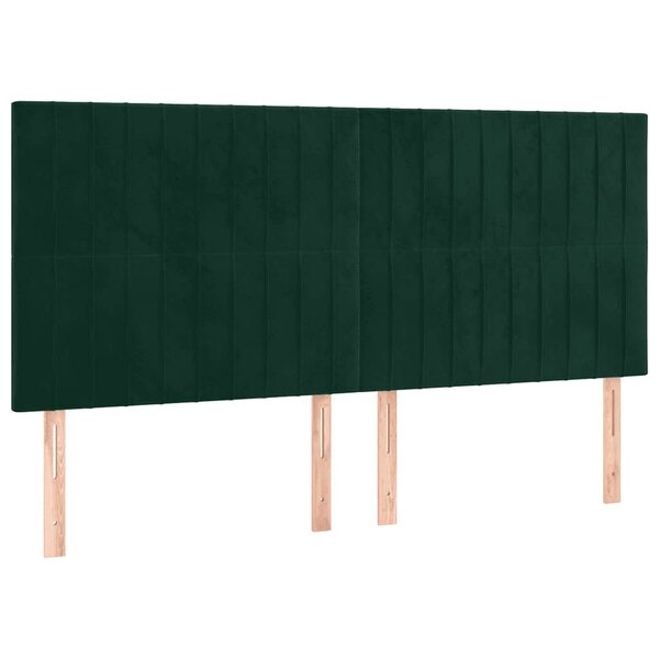vidaXL Tête de lit Vert foncé 200x5x118/128 cm Velours
