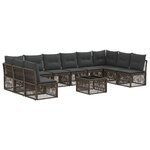 vidaXL Ensemble de canapé de jardin 11 pc Gris polyrotin