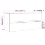 vidaXL Armoire d'évier Sonoma gris 100x38 5x45 cm Bois d'ingénierie
