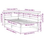 vidaXL Lit bibliothèque sans matelas cire marron 100x200 cm pin massif