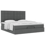 VidaXL Cadre de lit ottoman avec matelas gris foncé 160x200cm tissu