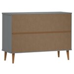 vidaXL Commode MOLDE Gris 113x40x80 cm Bois de pin massif
