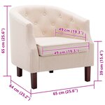 vidaXL Fauteuil beige tissu