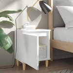 vidaXL Table de chevet avec pieds en bois massif Blanc 40x30x50 cm