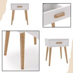 Buffet Luna - blanc  piètement bois
