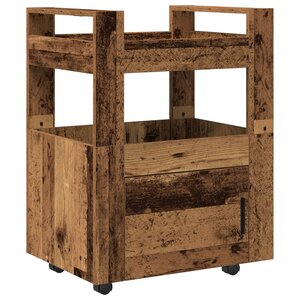 Chariot de Cuisine en Bois Vieilli 60x45x80 cm en Bois d'ingénierie