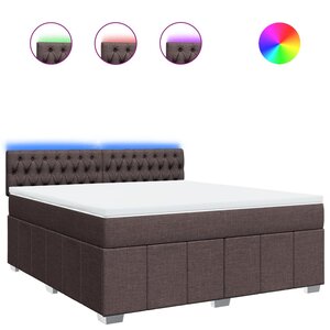 vidaXL Sommier à lattes de lit avec matelas Marron foncé 180x200 cm
