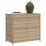 vidaXL Armoire de rangement de jardin beige 83x45x76 cm résine tressée