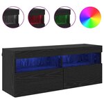 vidaXL Meuble TV mural Chêne noir 100 x 30 x 40 cm Bois d'ingénierie